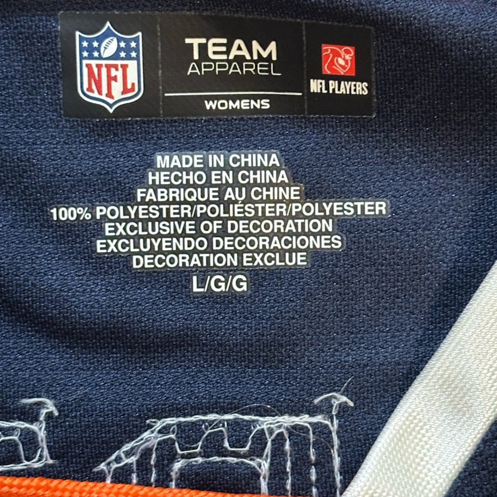 NFL Team Apparel Navy Jersey with White and Orange Details Chicago Bears Forte - Picture 2 of 13